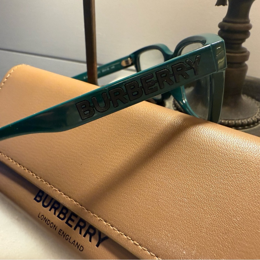 Burberry Teal Glasses with Tan Case